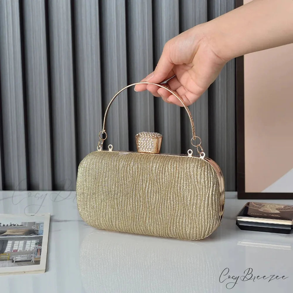Rose Gold Sequin Evening Clutch Gold clutchbag-250126