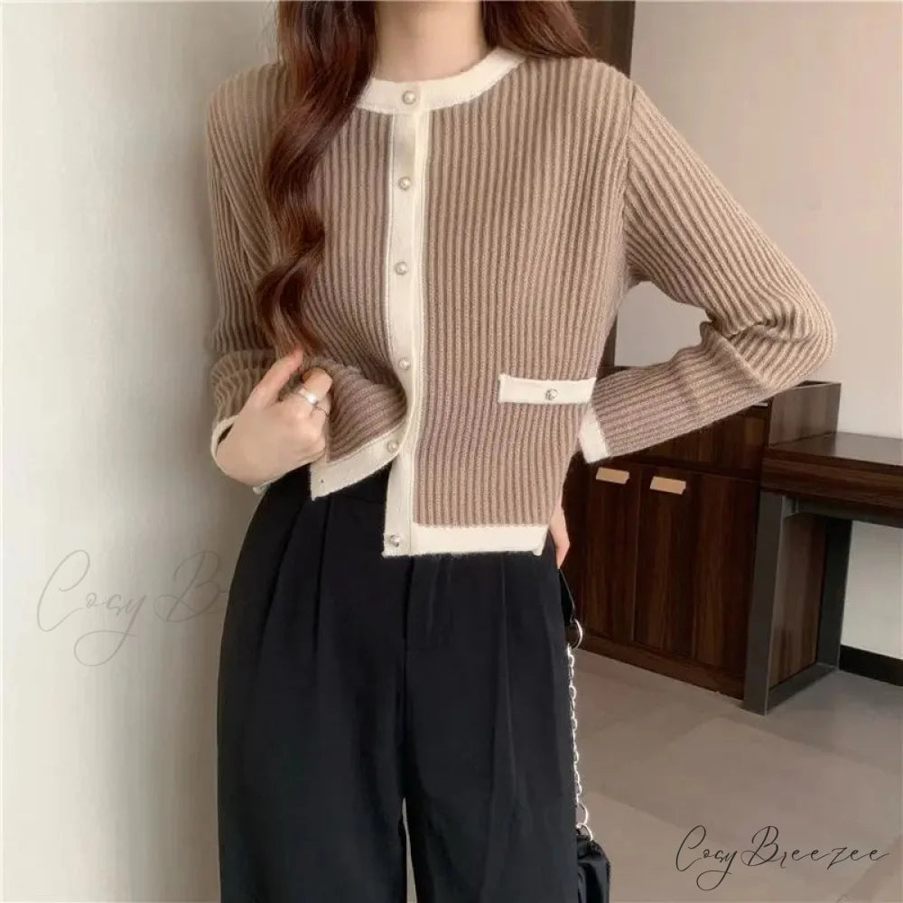 Round Neck Button Fashion Cardigan cardigans-241228