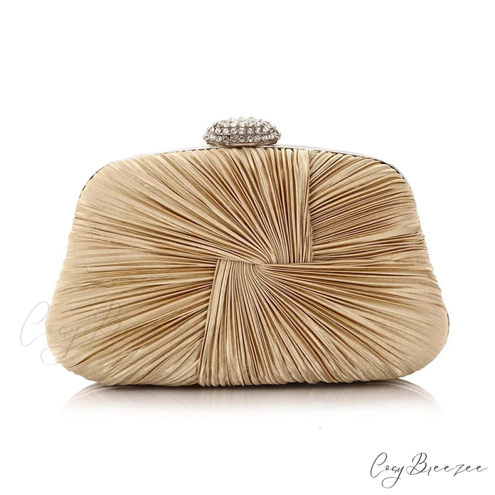 Royal Blue Pleat Pillow Shaped Clutch Bag Wedding Bridal Party Purse apricot clutchbag-250126