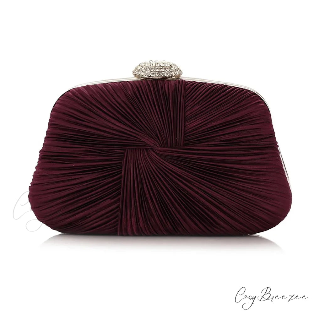 Royal Blue Pleat Pillow Shaped Clutch Bag Wedding Bridal Party Purse Purple clutchbag-250126