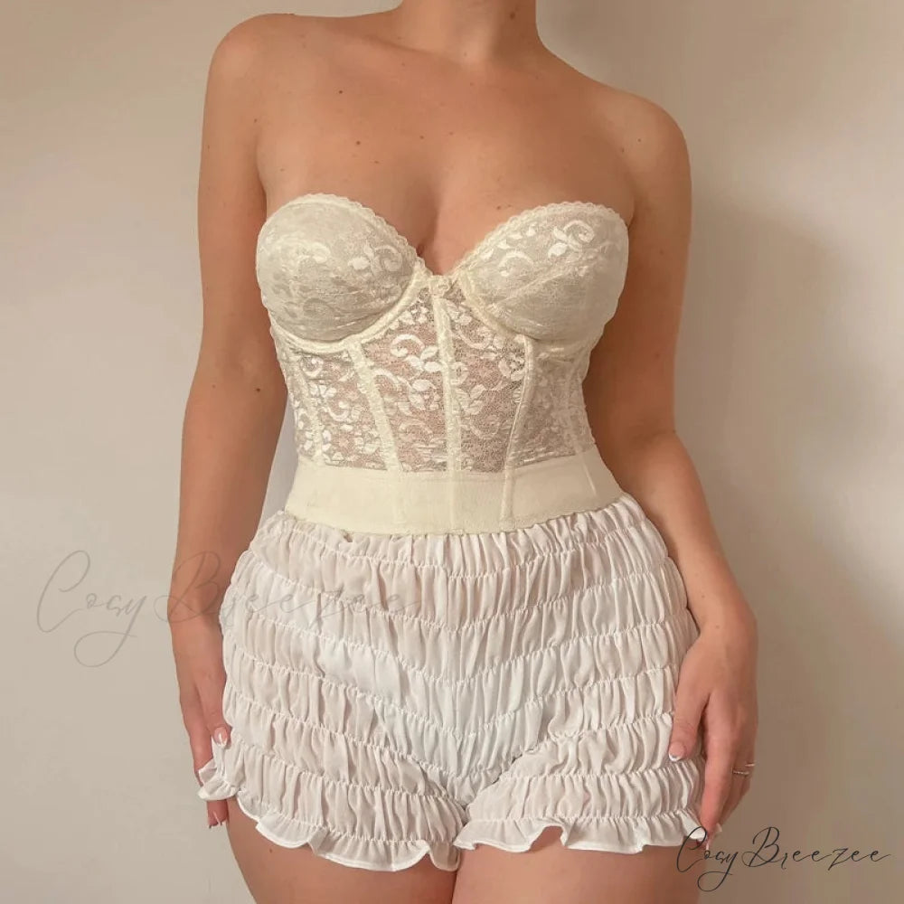 Ruched Wrap Bodycon Micro Shorts short-250223