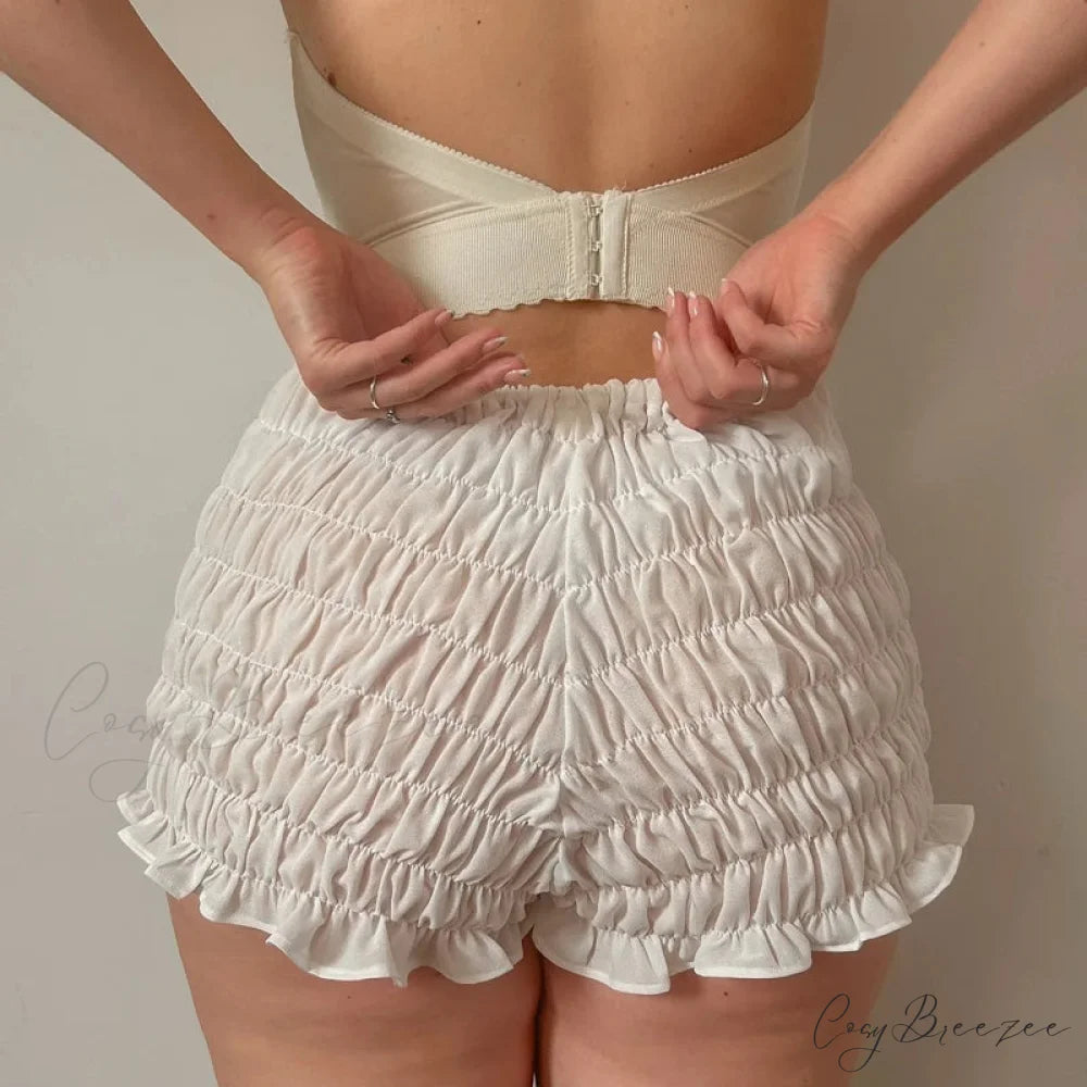 Ruched Wrap Bodycon Micro Shorts short-250223