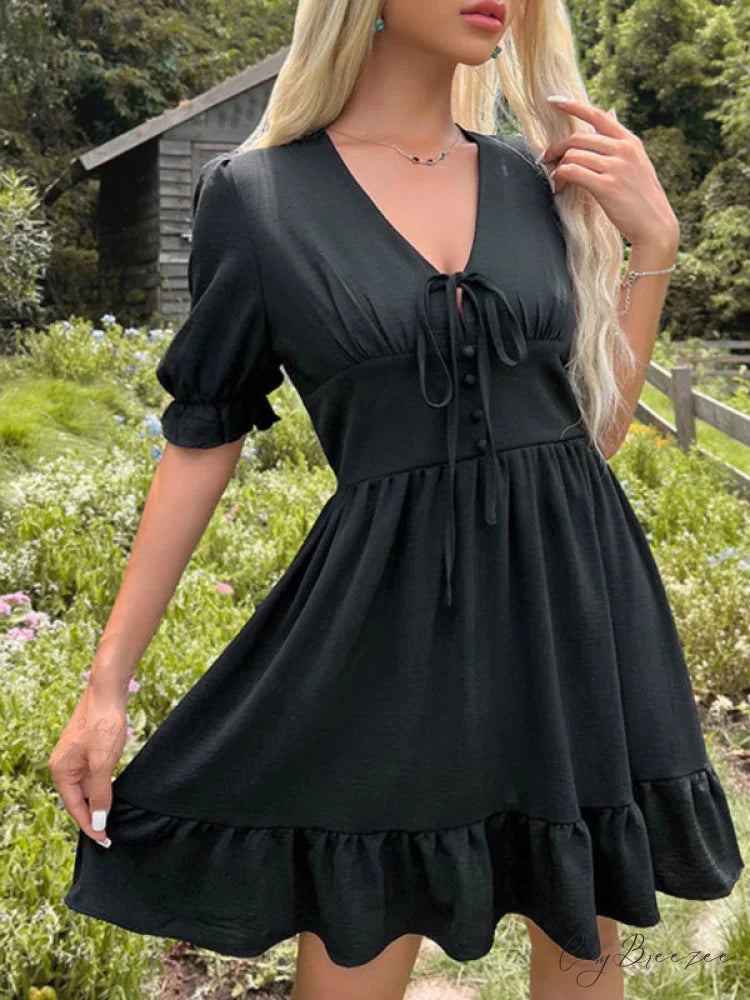 Ruffle Gown Slim Fit for Solid Skirt Color Women