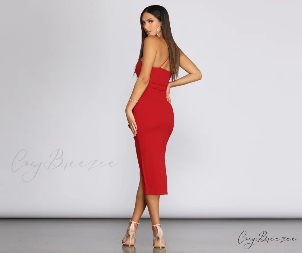 Ruffled In Stylish Love Sleeveless Dress