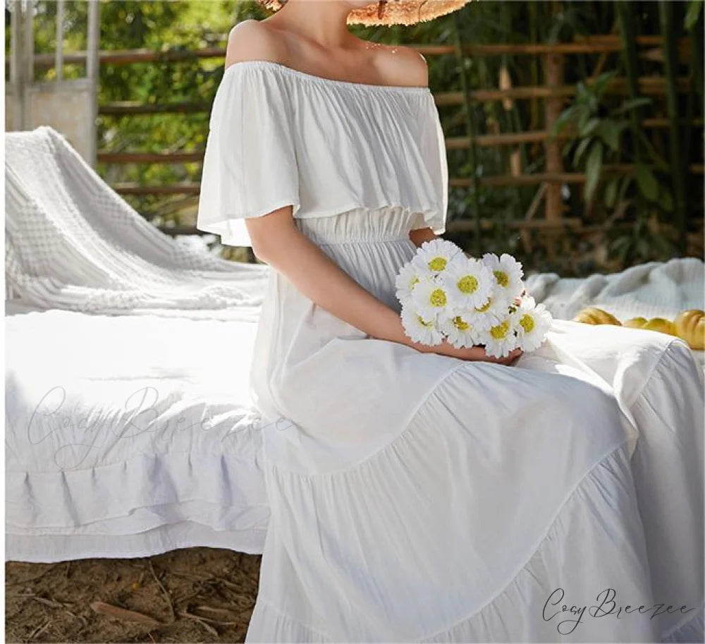 Ruffled Romance Off Charming The Shoulder Maxi Dress