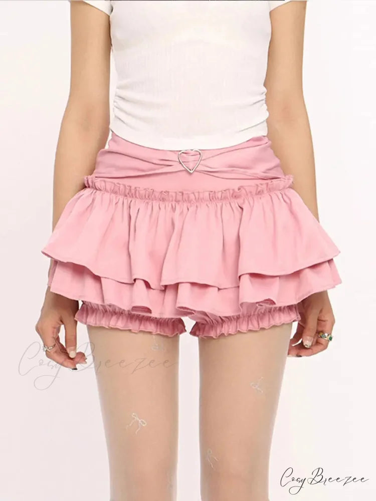 Ruffled Slim Layer Cake Skirt skirts-250223