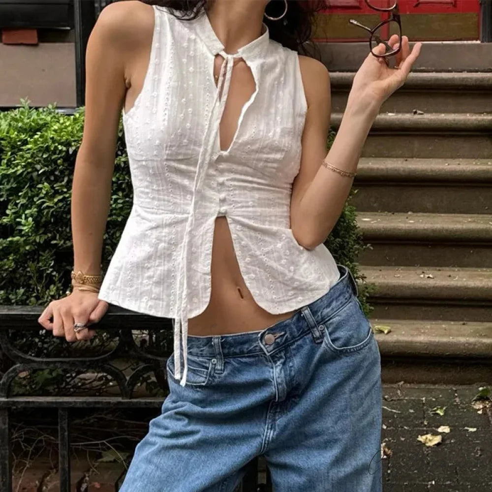 Ruffles Floral Mesh Sheer Chic Elegant Sheer Slim Crop Top croptop-250126