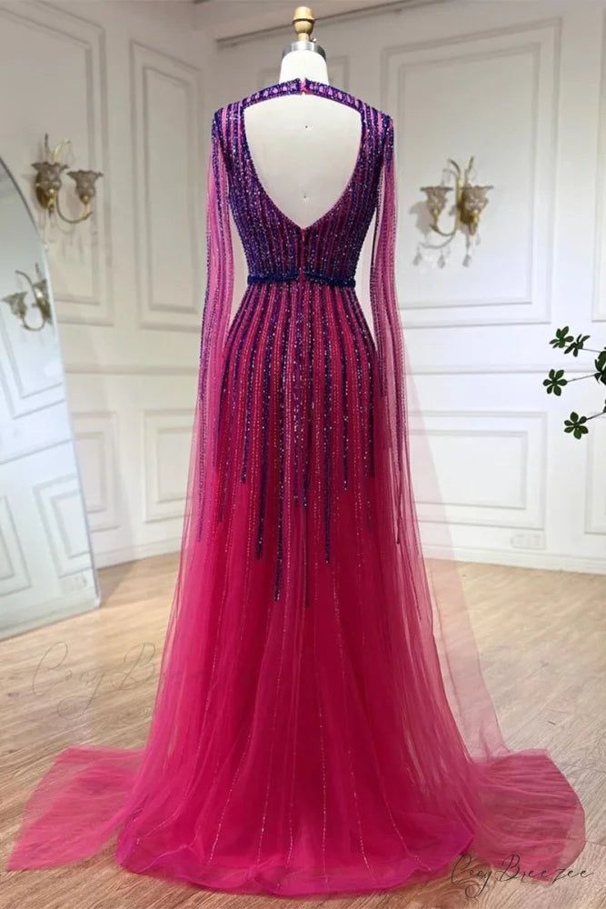 Runway Evening Graceful Beaded Maxi Dress