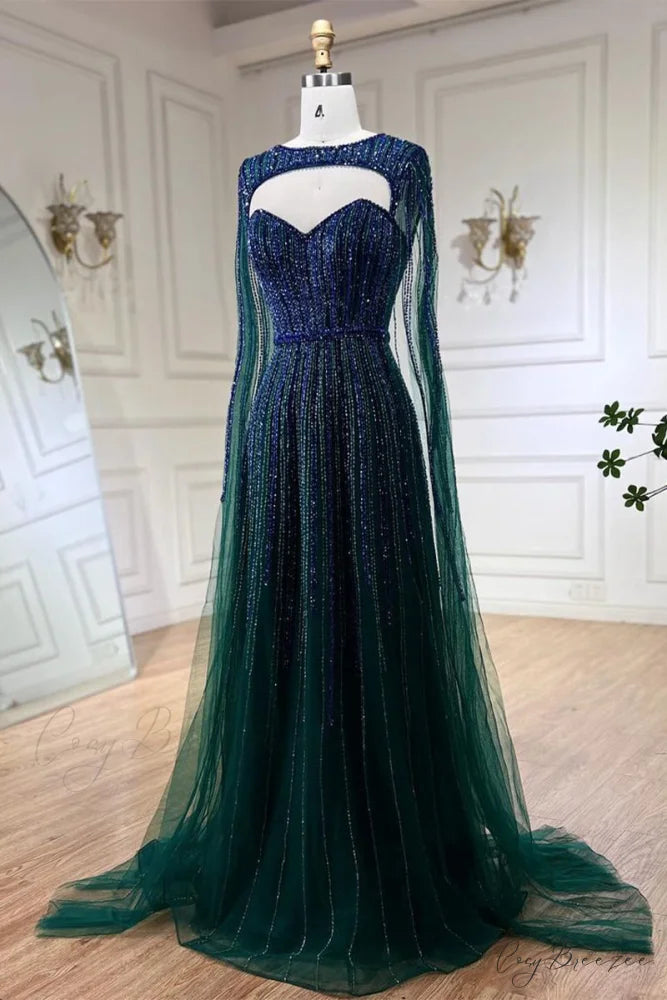 Runway Evening Graceful Beaded Maxi Dress