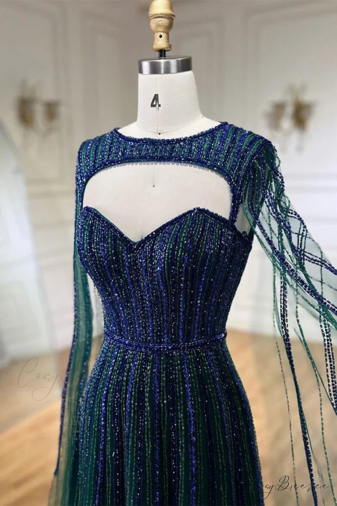 Runway Evening Graceful Beaded Maxi Dress
