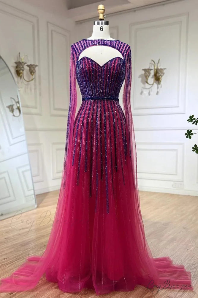 Runway Evening Graceful Beaded Maxi Dress