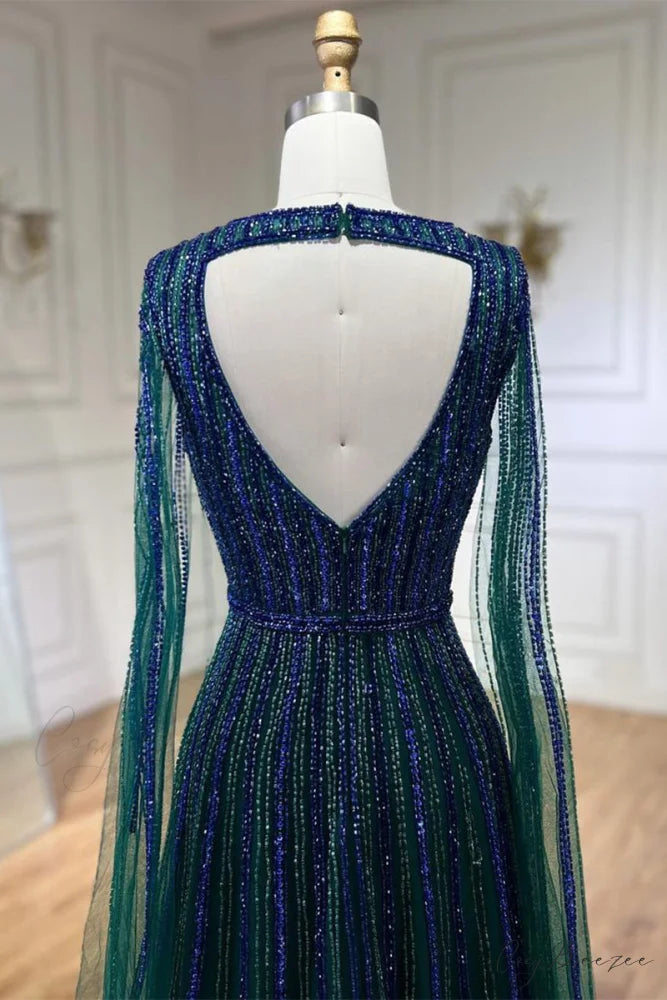 Runway Evening Graceful Beaded Maxi Dress