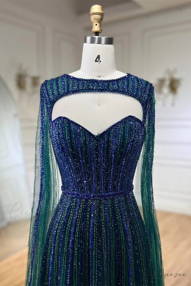 Runway Evening Graceful Beaded Maxi Dress