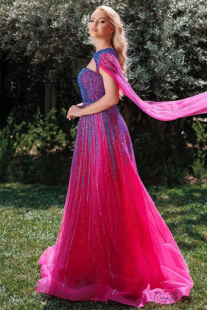 Runway Evening Graceful Beaded Maxi Dress