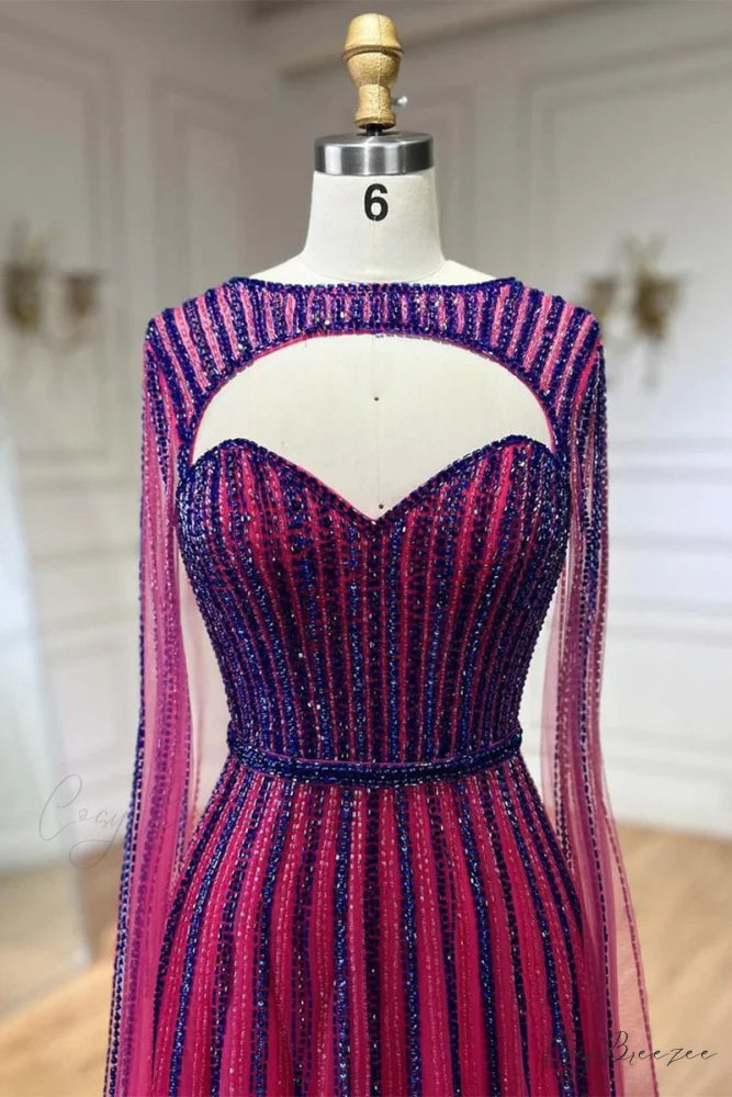Runway Evening Graceful Beaded Maxi Dress
