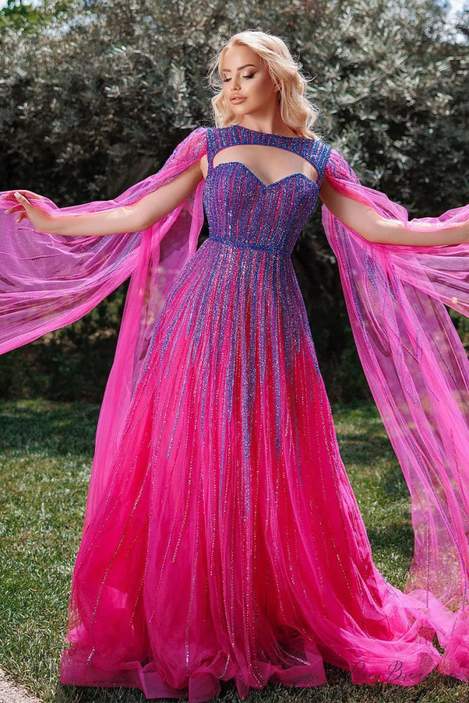 Runway Evening Graceful Beaded Maxi Dress