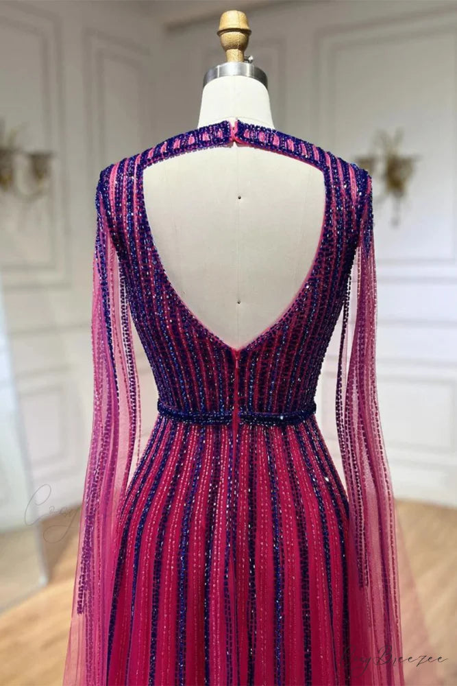Runway Evening Graceful Beaded Maxi Dress