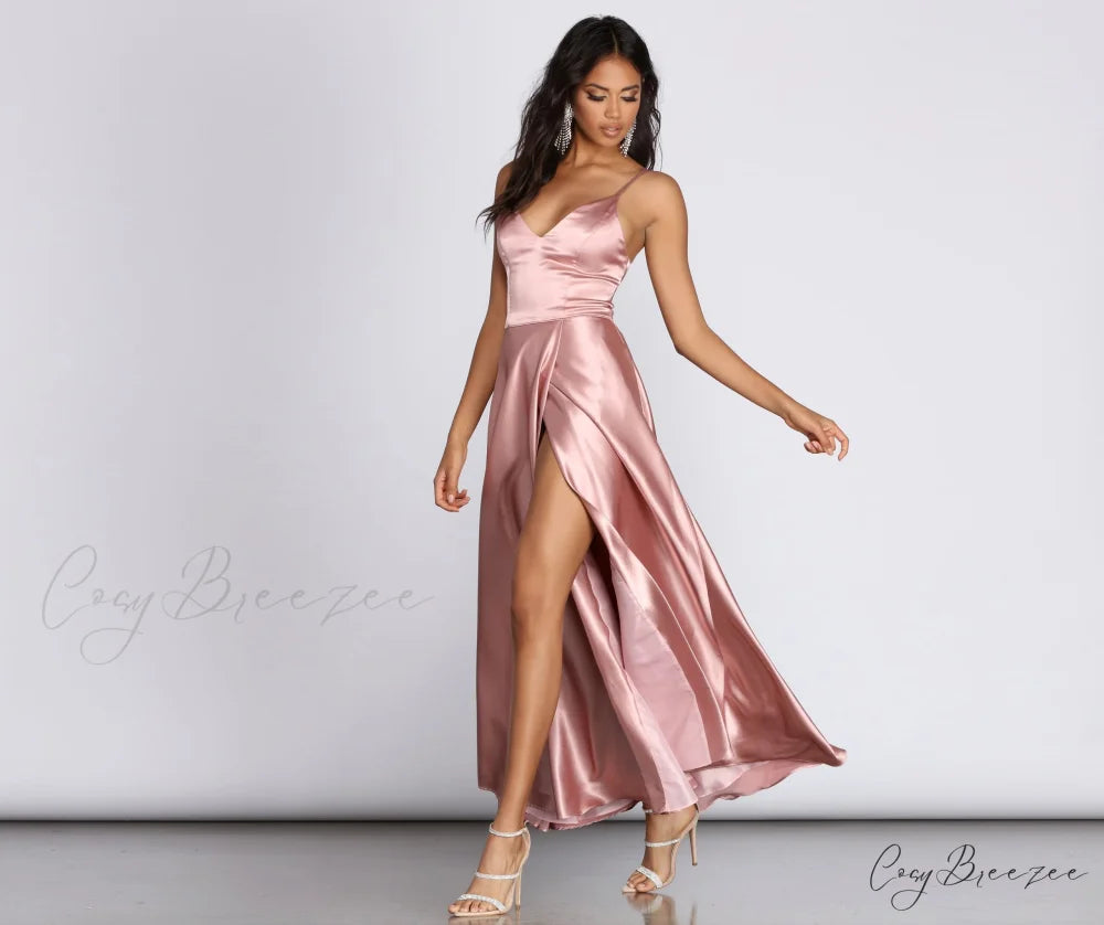 Ryder Satin Stylish A-Line Gown