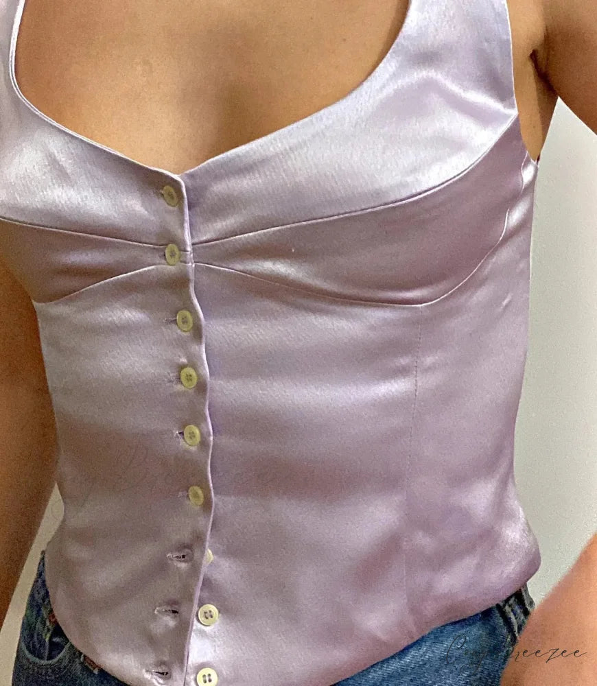 Satin Off-Shoulder Corset Crop Top purple / S croptop-250223