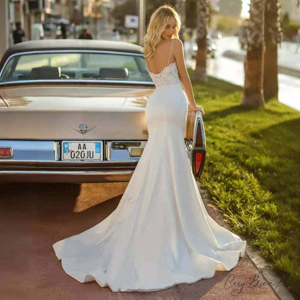 Satin Strapless Mermaid Wedding Dress weddingdress-250223