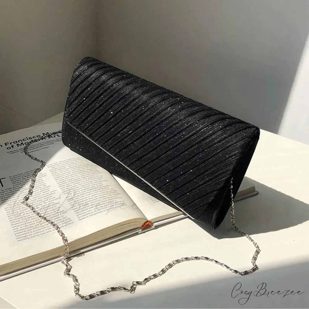 Sequin Wedding Party Clutch Black wristlet-250126