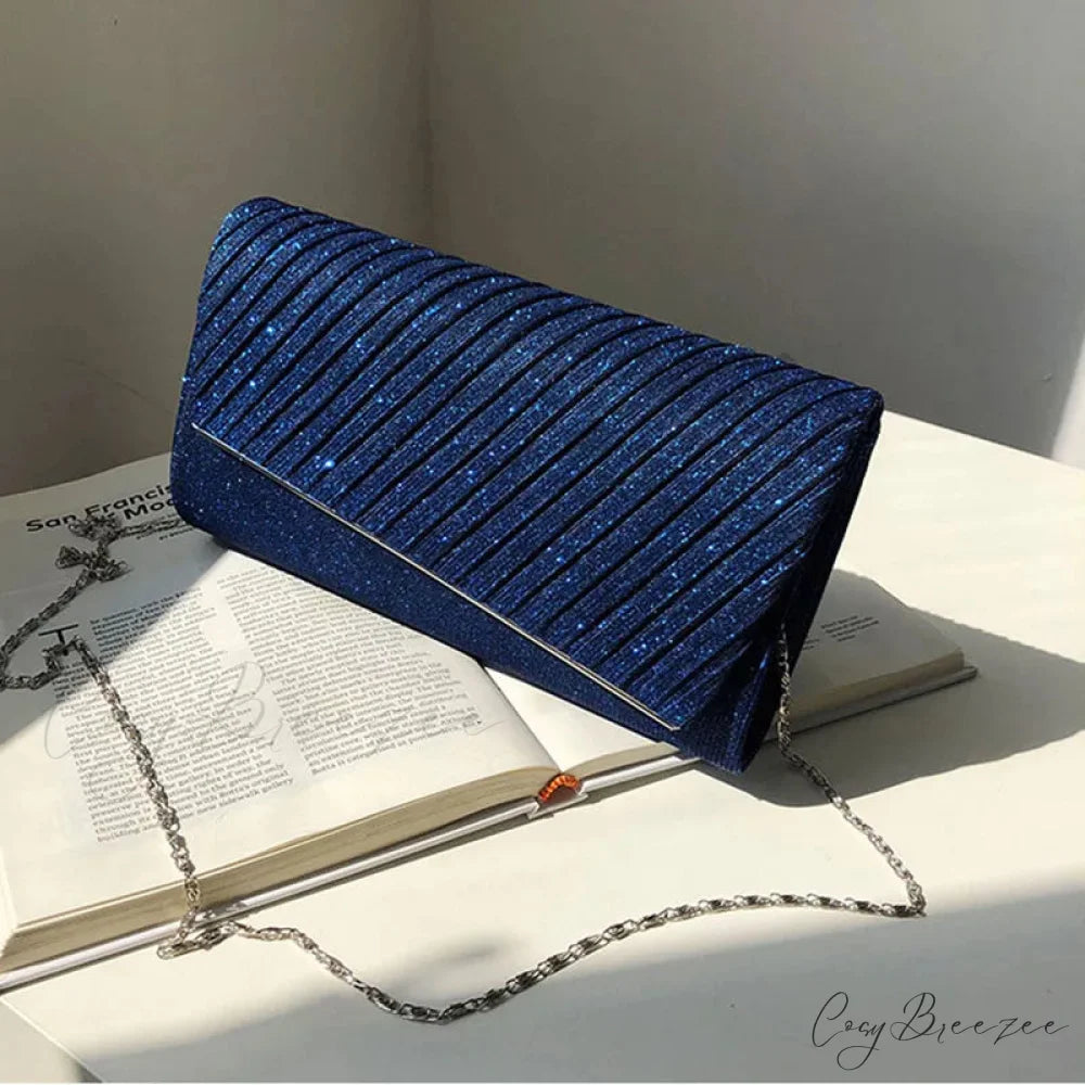 Sequin Wedding Party Clutch Blue wristlet-250126