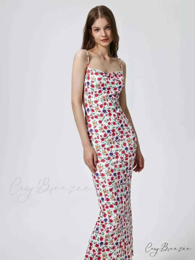 Sexy Backless Slimming Beach Dress MULTI / S floraldress-250126