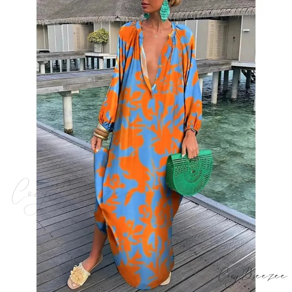 Sexy Beach Party Loose Vintage Boho Dress
