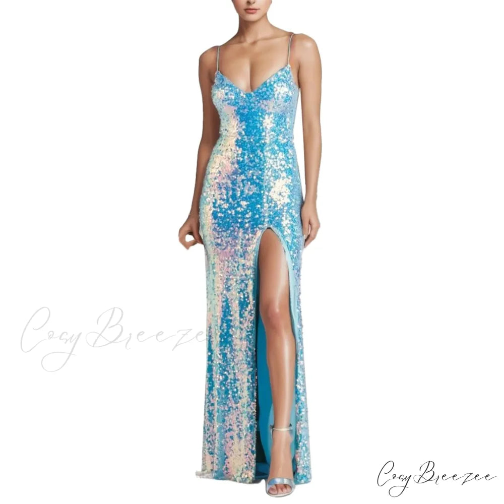 Sexy Elegant Strapless Tempting Backless Sophisticated High-Split Long Maxi Dress