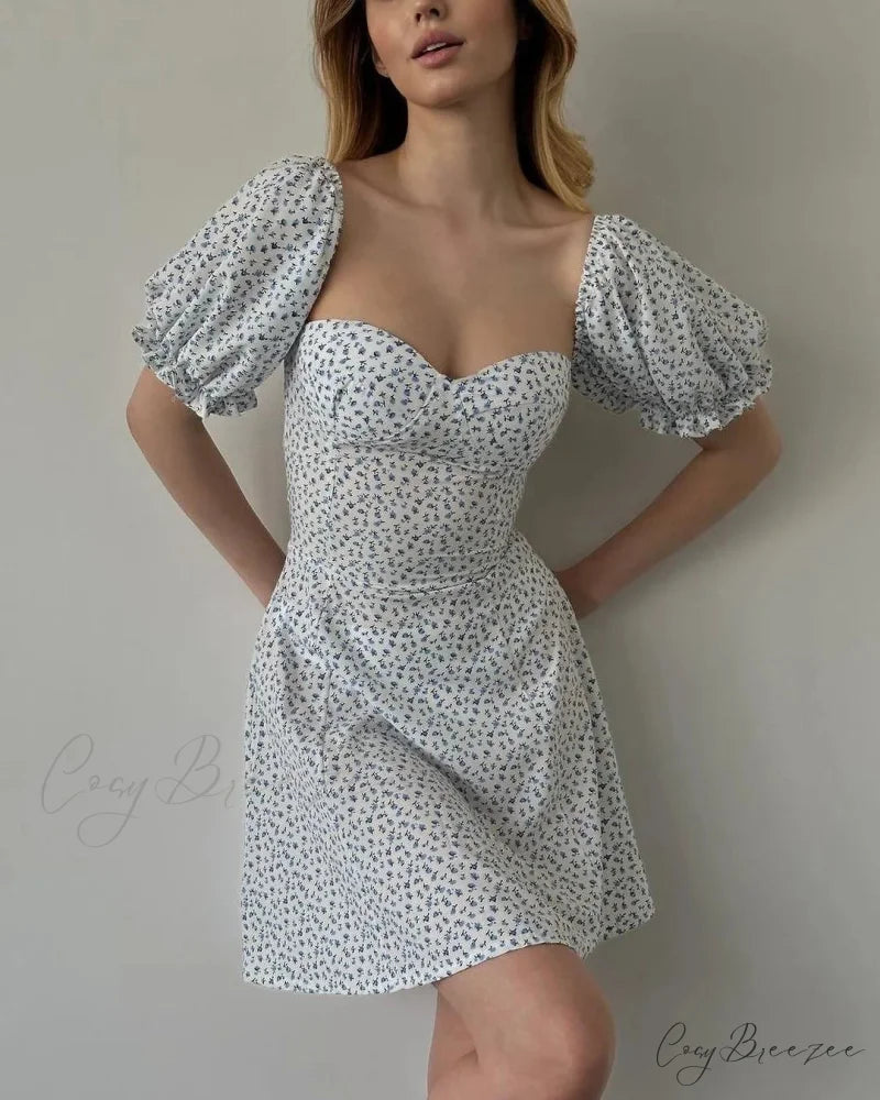 Sexy Floral Print Wrap Dress White / S oldfloraldress-250126