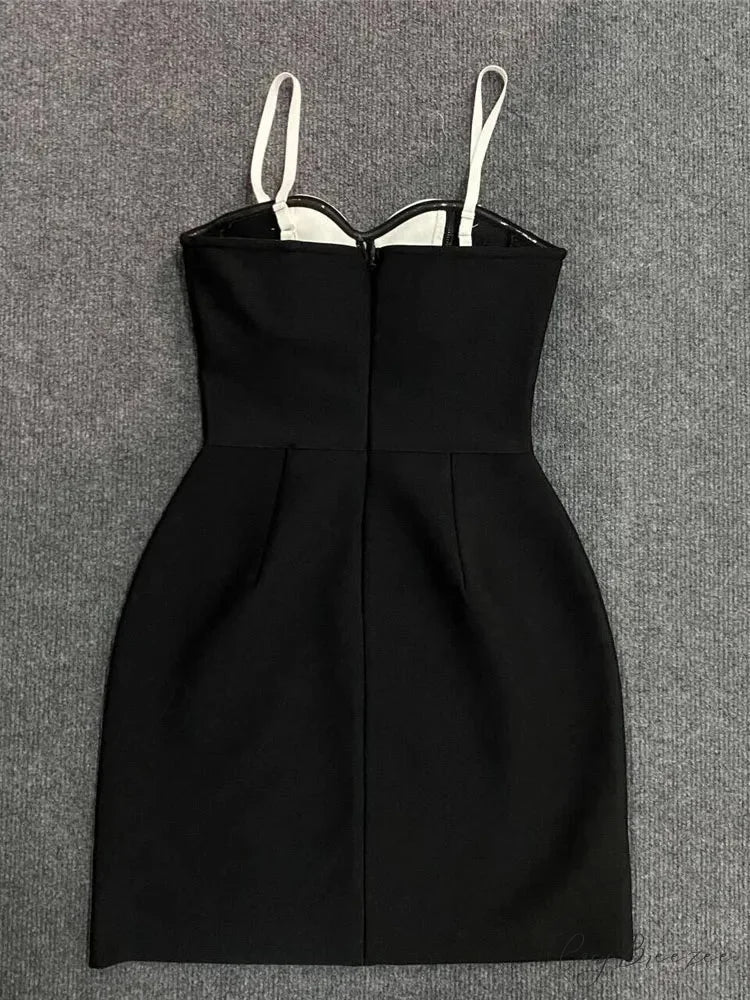 Sexy Spaghetti Strap 3D Flower Bandage Sleeveless Floral A-Line Christmas Party Dress