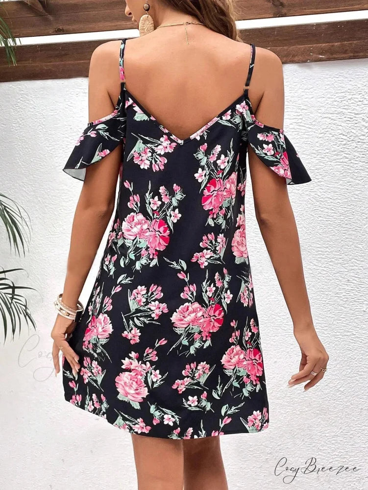 Sexy Strapless Printed Summer Dress oldfloraldress-250126