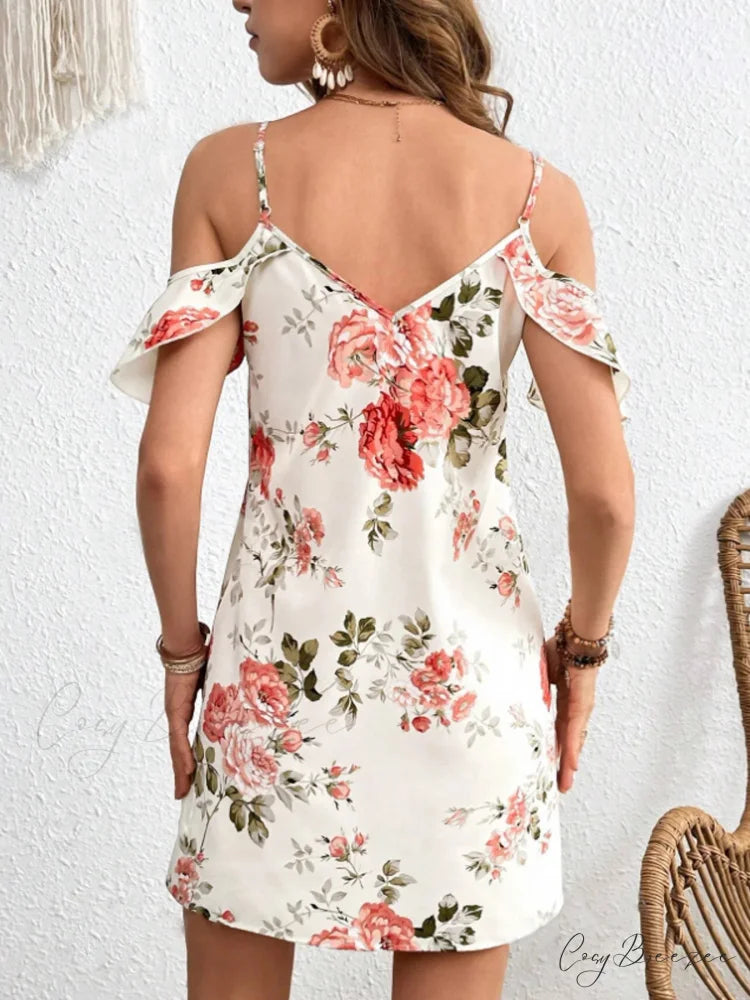 Sexy Strapless Printed Summer Dress oldfloraldress-250126