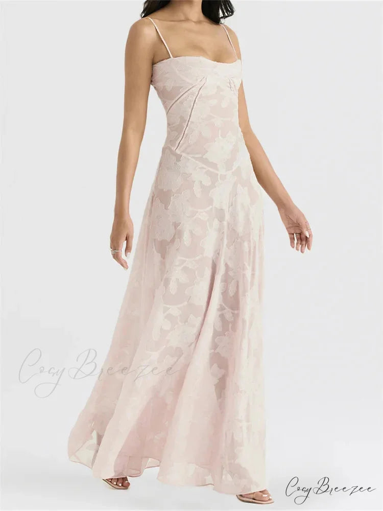 Sexy Women Sleeveless Spaghetti Strap Sling Lace Floral Backless Criss-cross Tie-up Summer Vestidos