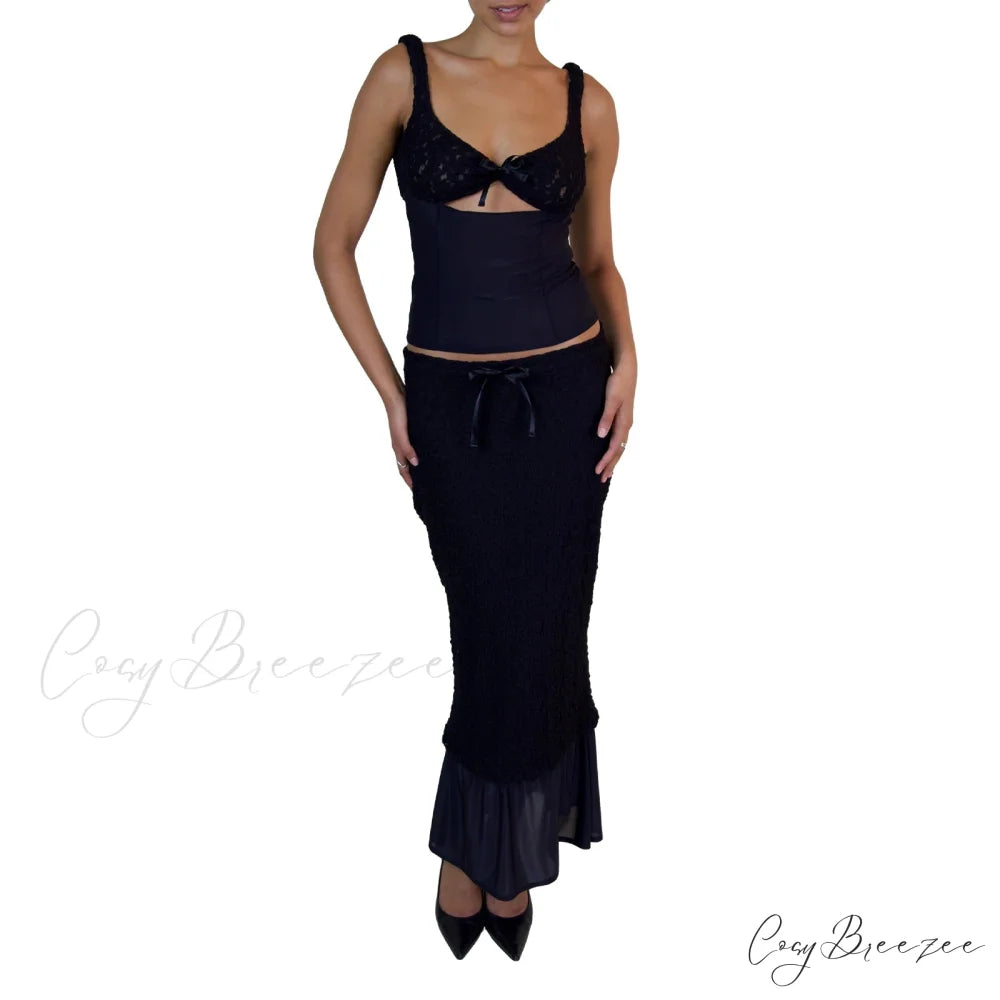 Sexy Y2k Sleeveless Slim Fit Stylish Elegant Trendy Classic Crop Top Black / S