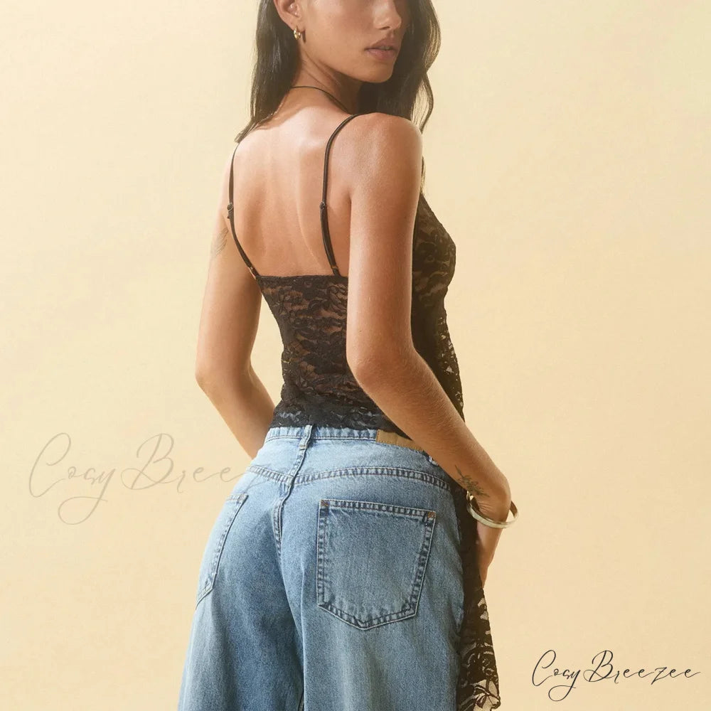 Sheer Floral Lace Crop Top croptop-250223