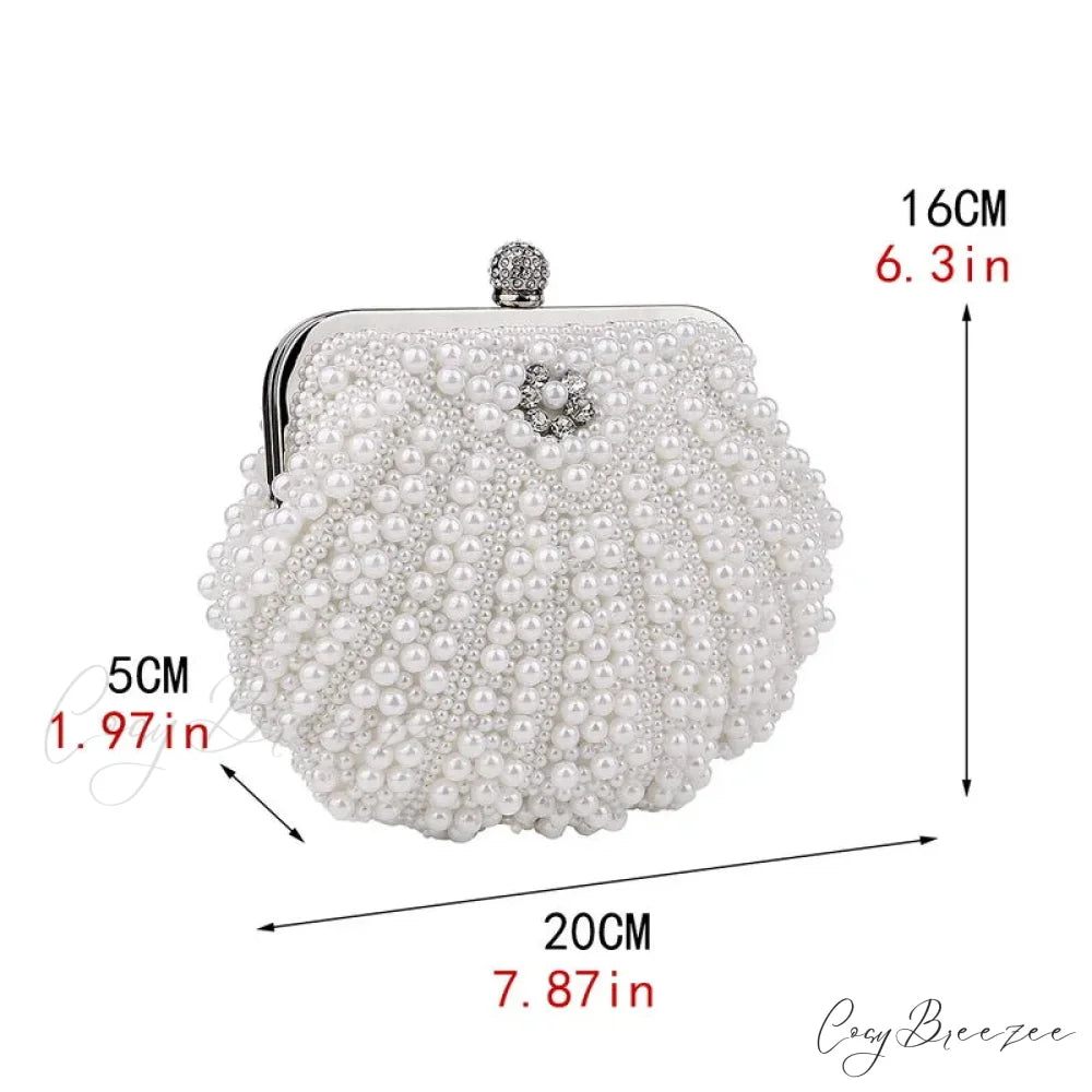 Shell Pearl Beaded Evening Clutch clutchbag-250126