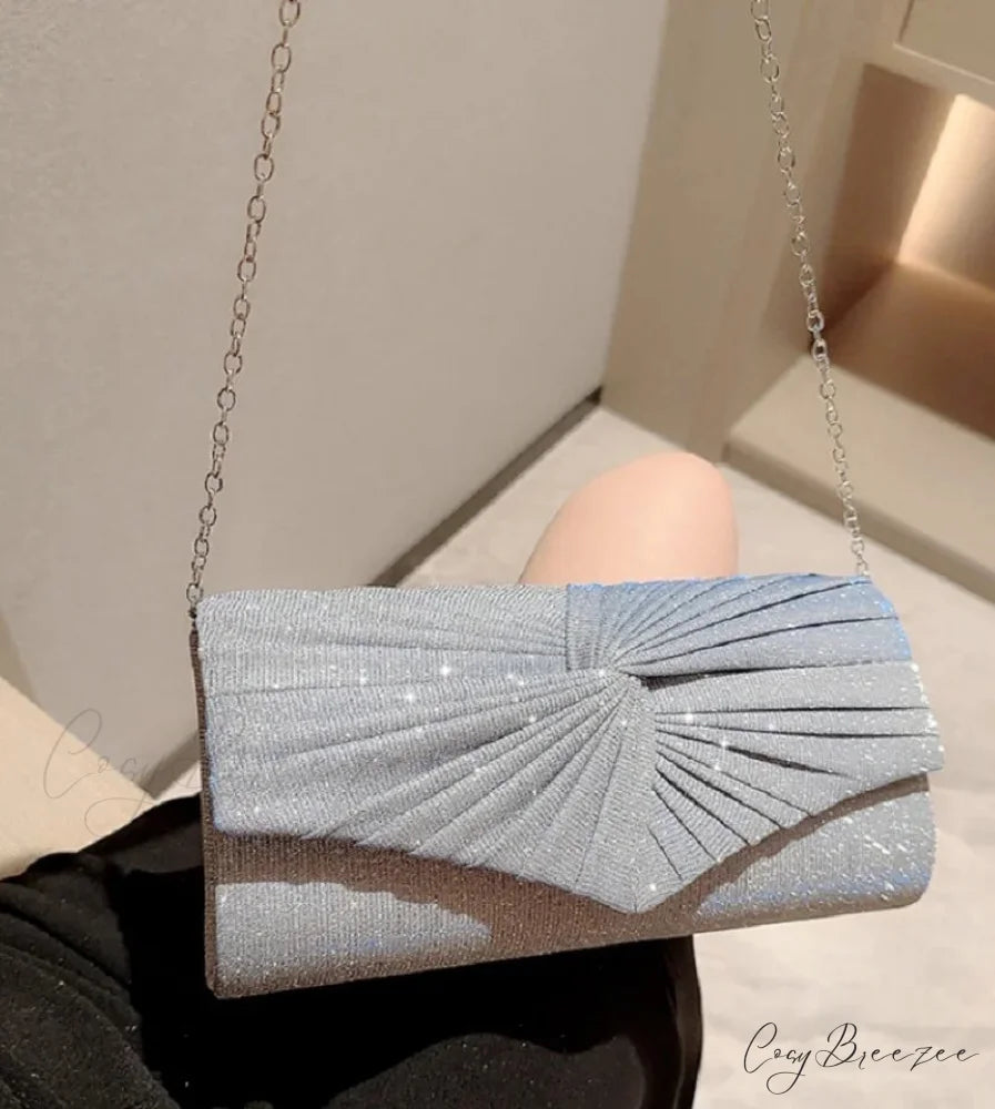 Shiny Gold Silver Long Sequin Evening Clutch Bag clutchbag-250126