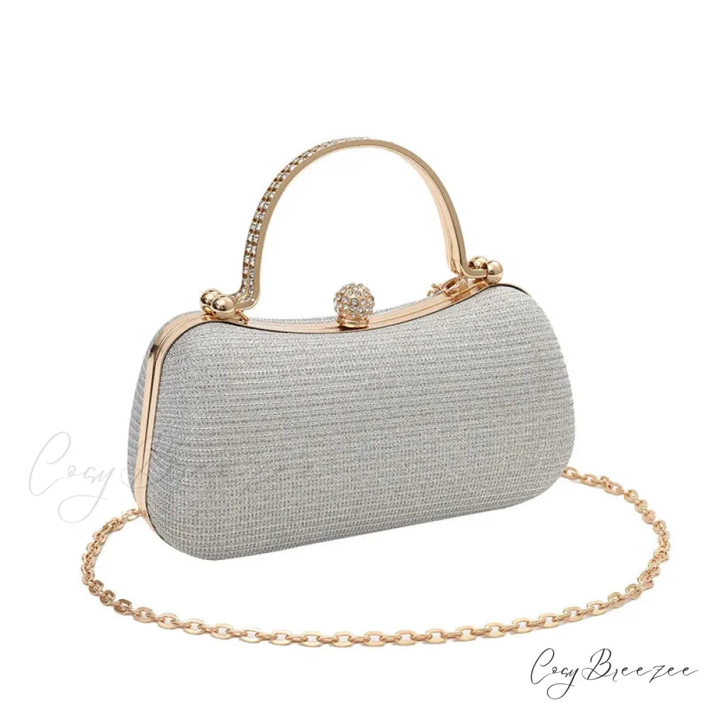 Shiny Heart Shape Evening Clutch Light Grey clutchbag-250126