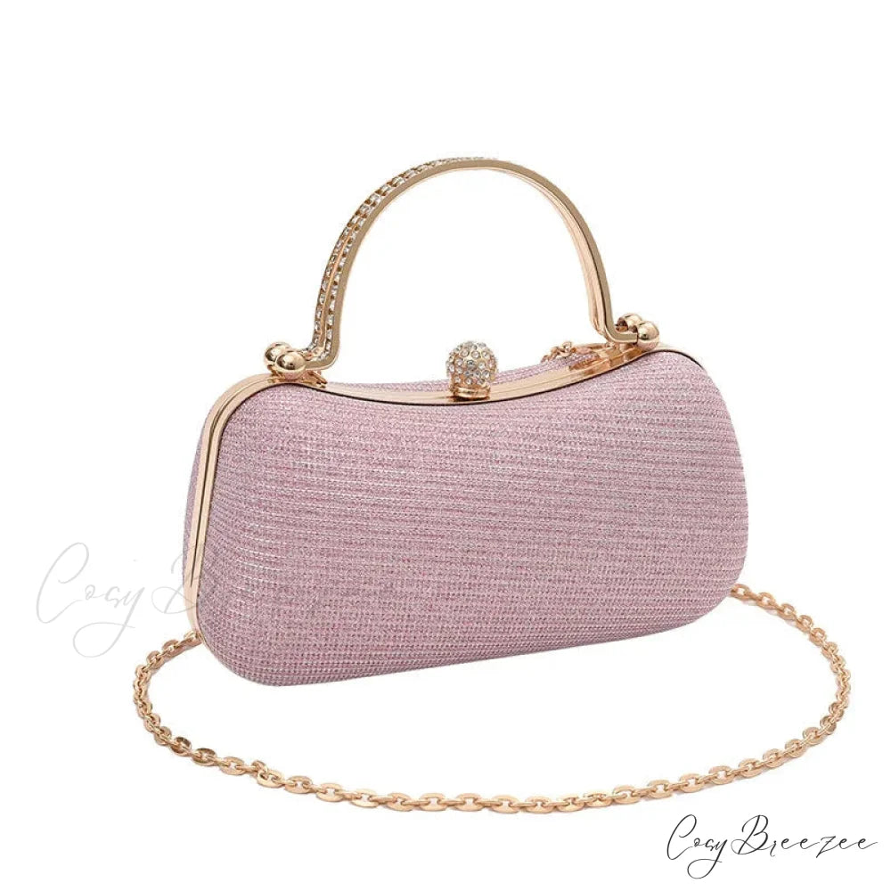 Shiny Heart Shape Evening Clutch Pink clutchbag-250126