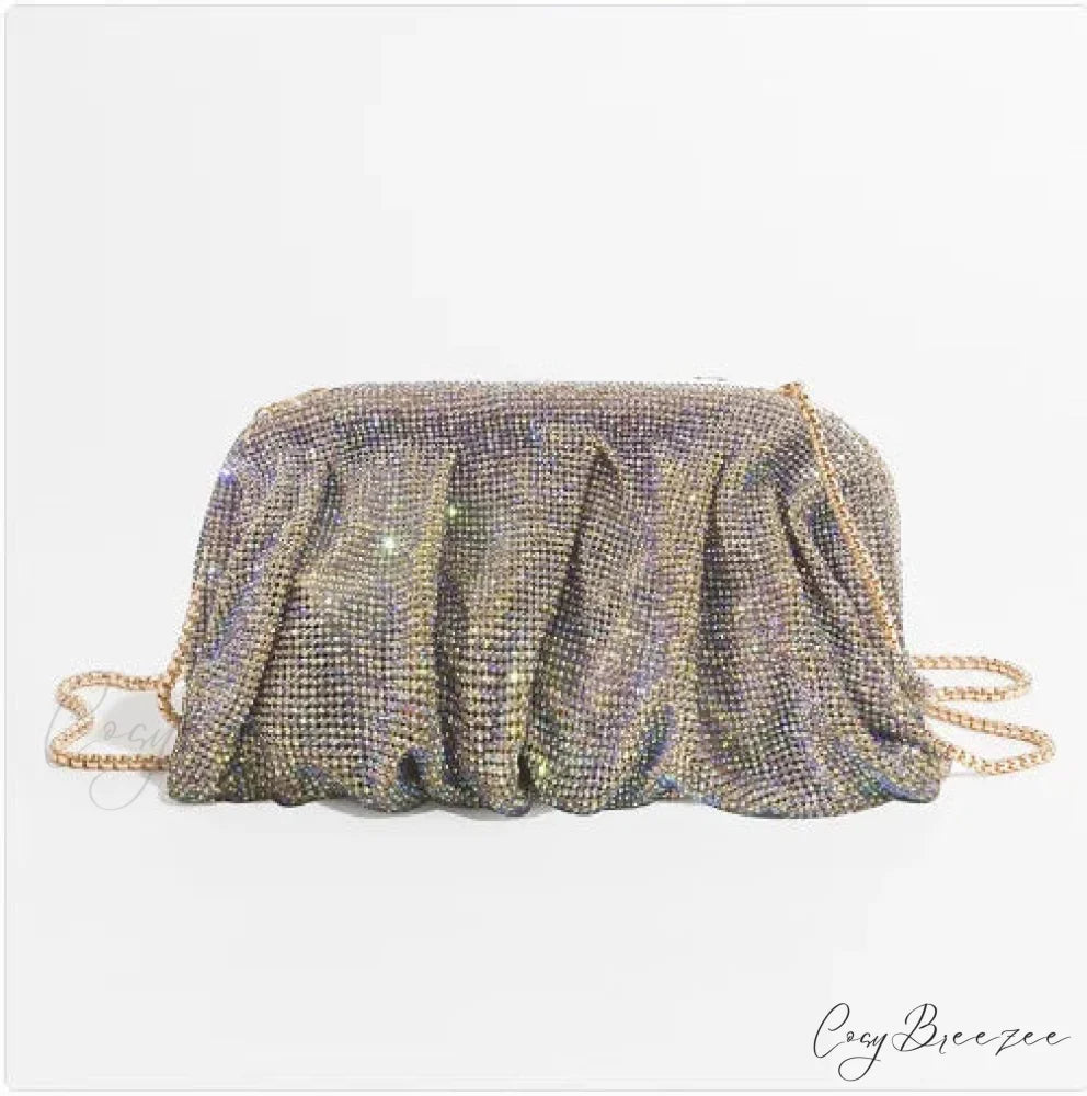 Shiny Rhinestone Wedding Clutch ab silver wristlet-250126