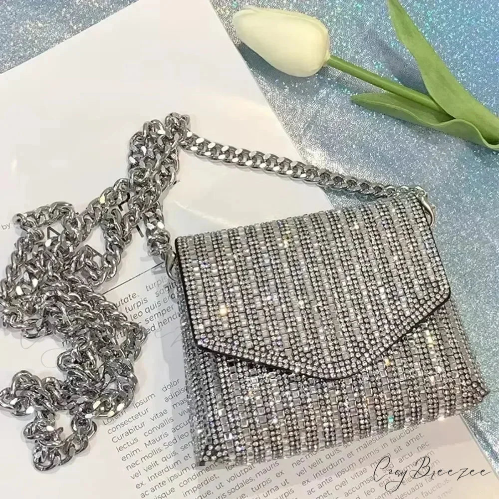 Silver Chic PU Leather Crossbody Bag Silver handbag-250126