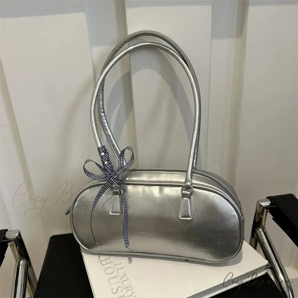 Silver Pillow Crossbody Bag Silver (free Ribbon) shoulder-250126