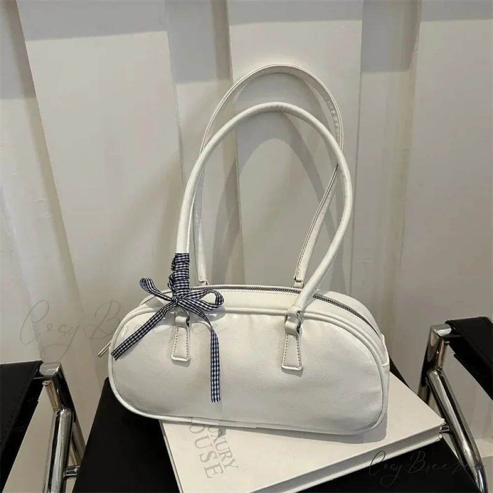Silver Pillow Crossbody Bag White (free Ribbon) shoulder-250126
