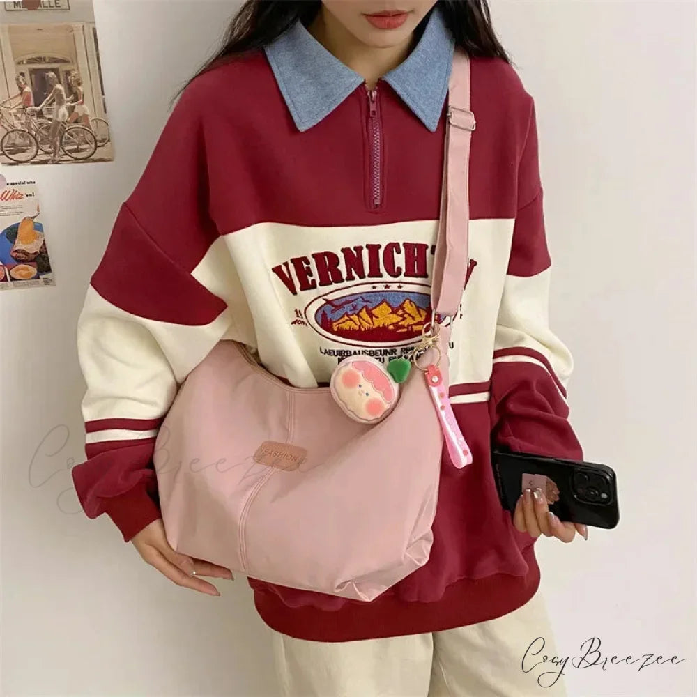 Simple College Style Nylon Large Crossbody crossbody-250126
