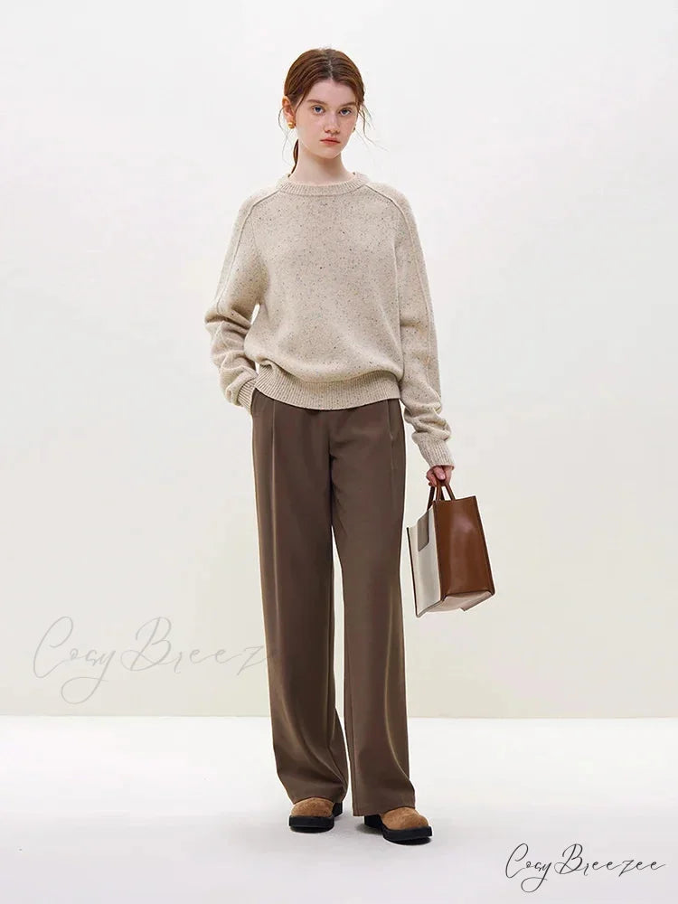 Simple Colorful Dot Wool Pullover Sweater Beige / S swraters-241228