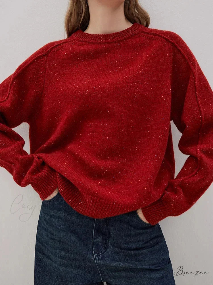 Simple Colorful Dot Wool Pullover Sweater swraters-241228
