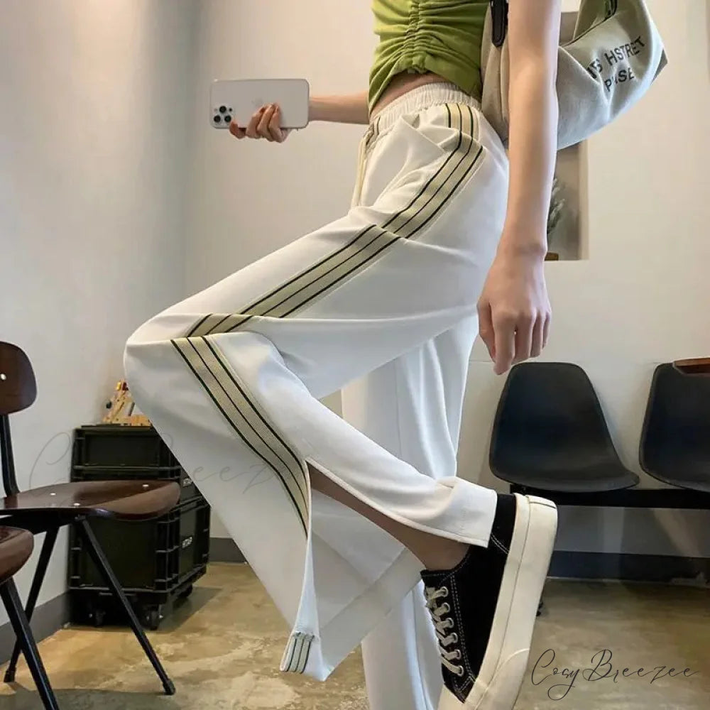 Simple Loose Wide Leg Elastic Pants pants-241228