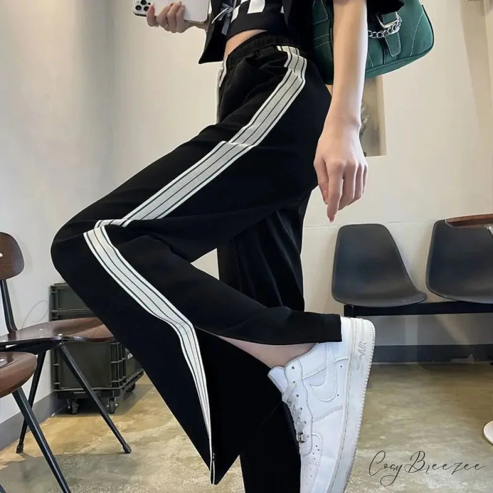 Simple Loose Wide Leg Elastic Pants pants-241228