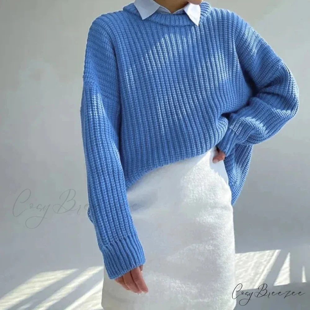 Simple Pullover Purple Y2k Sweater swraters-241228